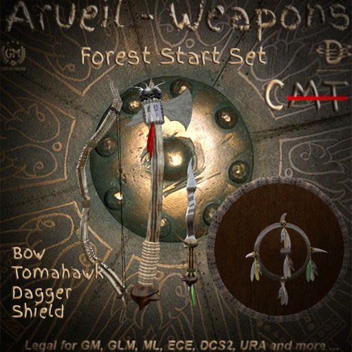 Bow Tomahawk Dagger Shield